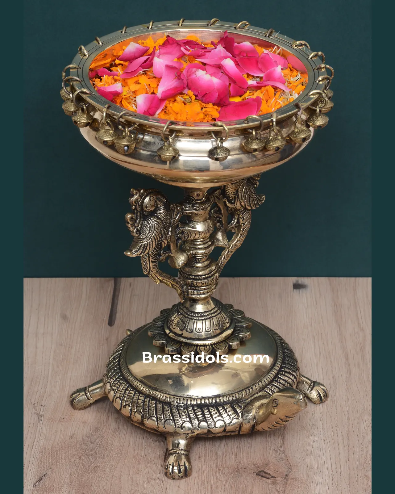 Brass Tortoies Standing Urli