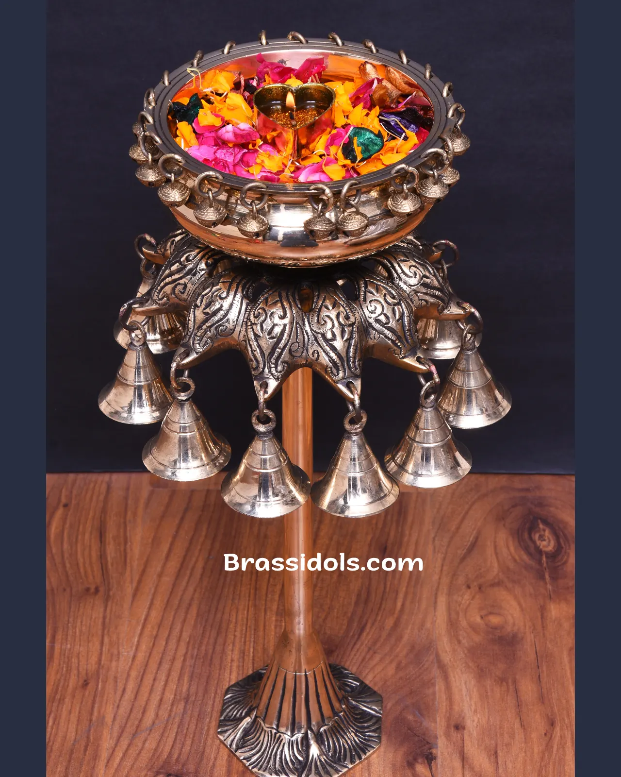 Brass Flower Urli Small - secondary