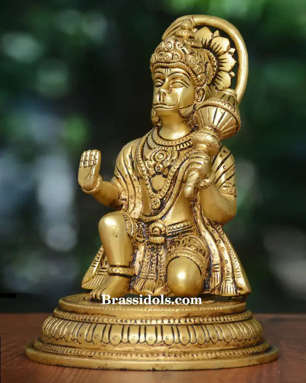 Sitting Hanuman with Gol Base - secondary