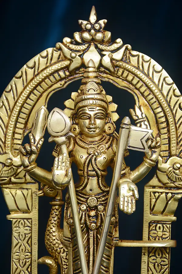 Charming Seval Kodi Murugan Brass Idol with Frame - secondary