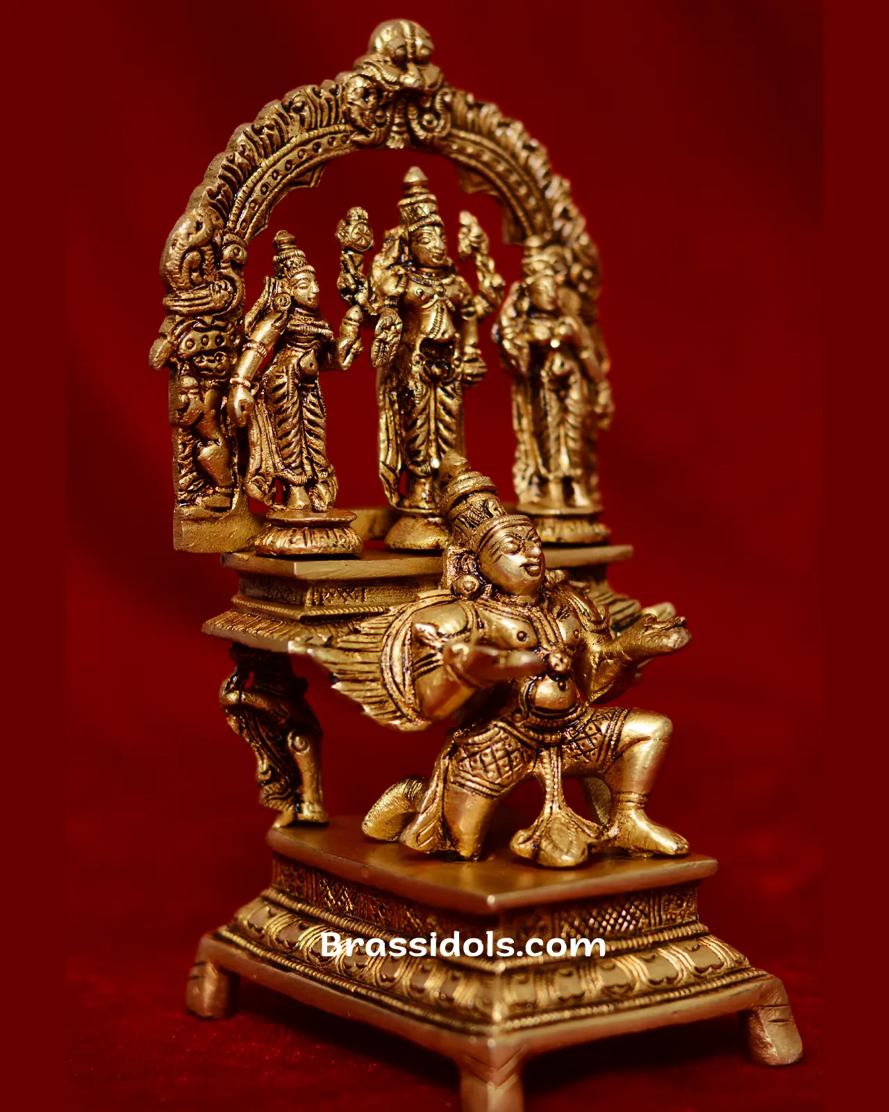 Brass Sitting Garun With Balaji Set - secondary