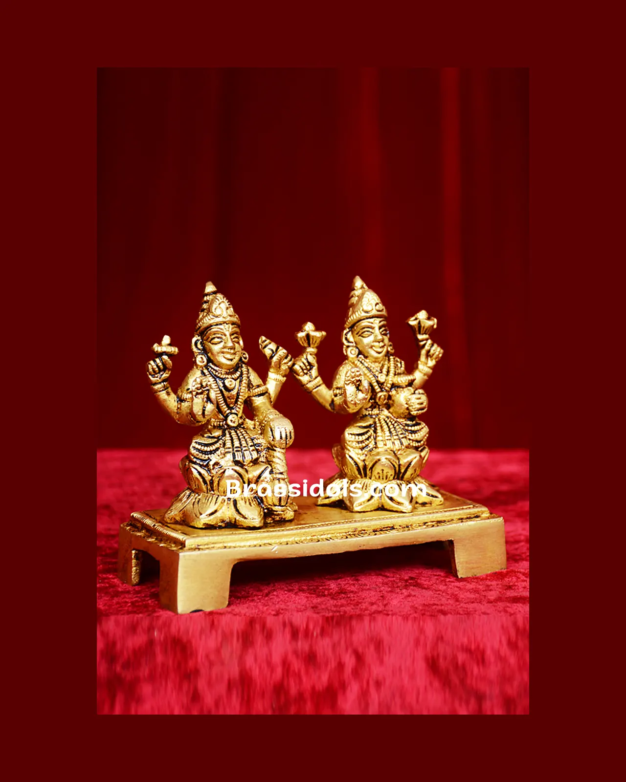 Brass-Laxmi + Vishnu Same Base - secondary