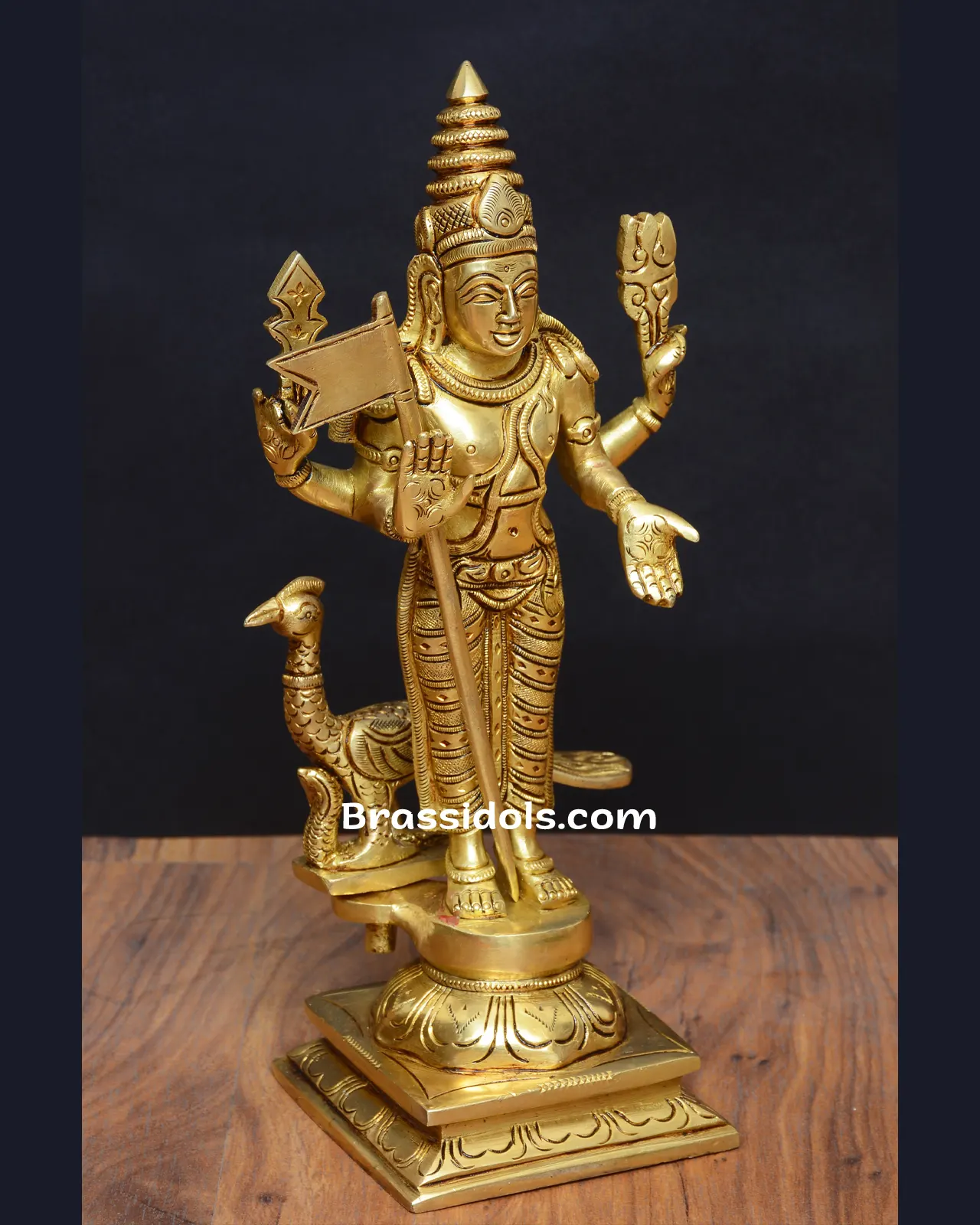 Traditional Vel Murugan with Mayil and vajrayudham - secondary