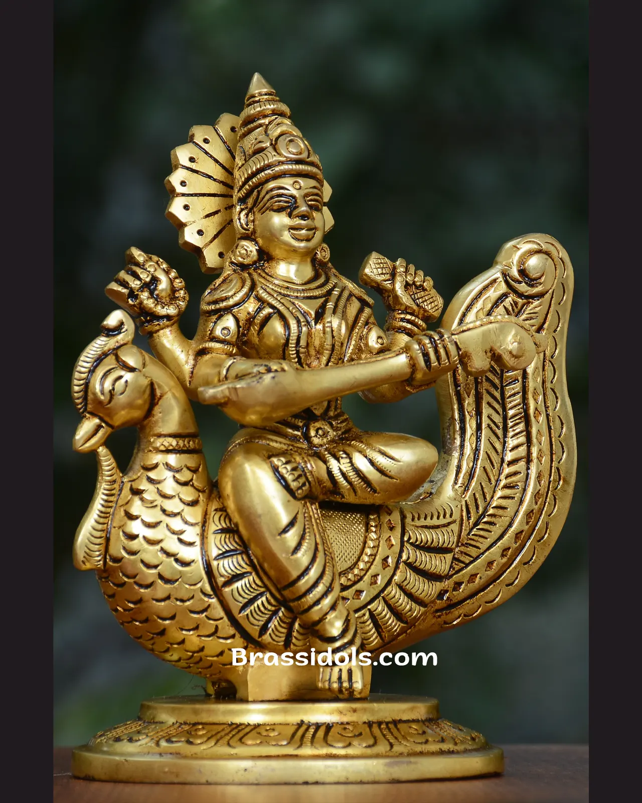 Brass Saraswati with Swan - secondary