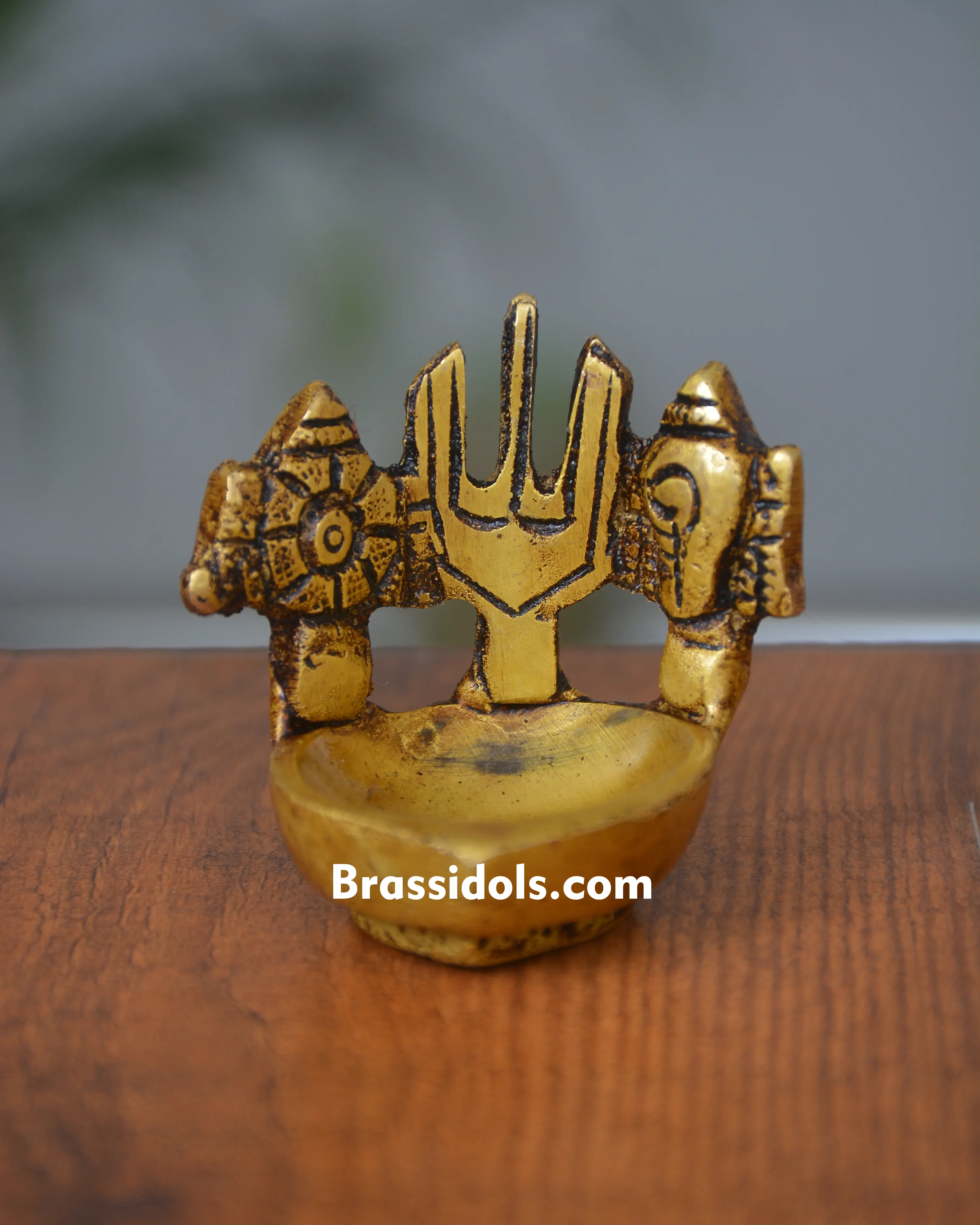 Shanku Chakra Namam Brass Statue - 100 gmBrass Idols