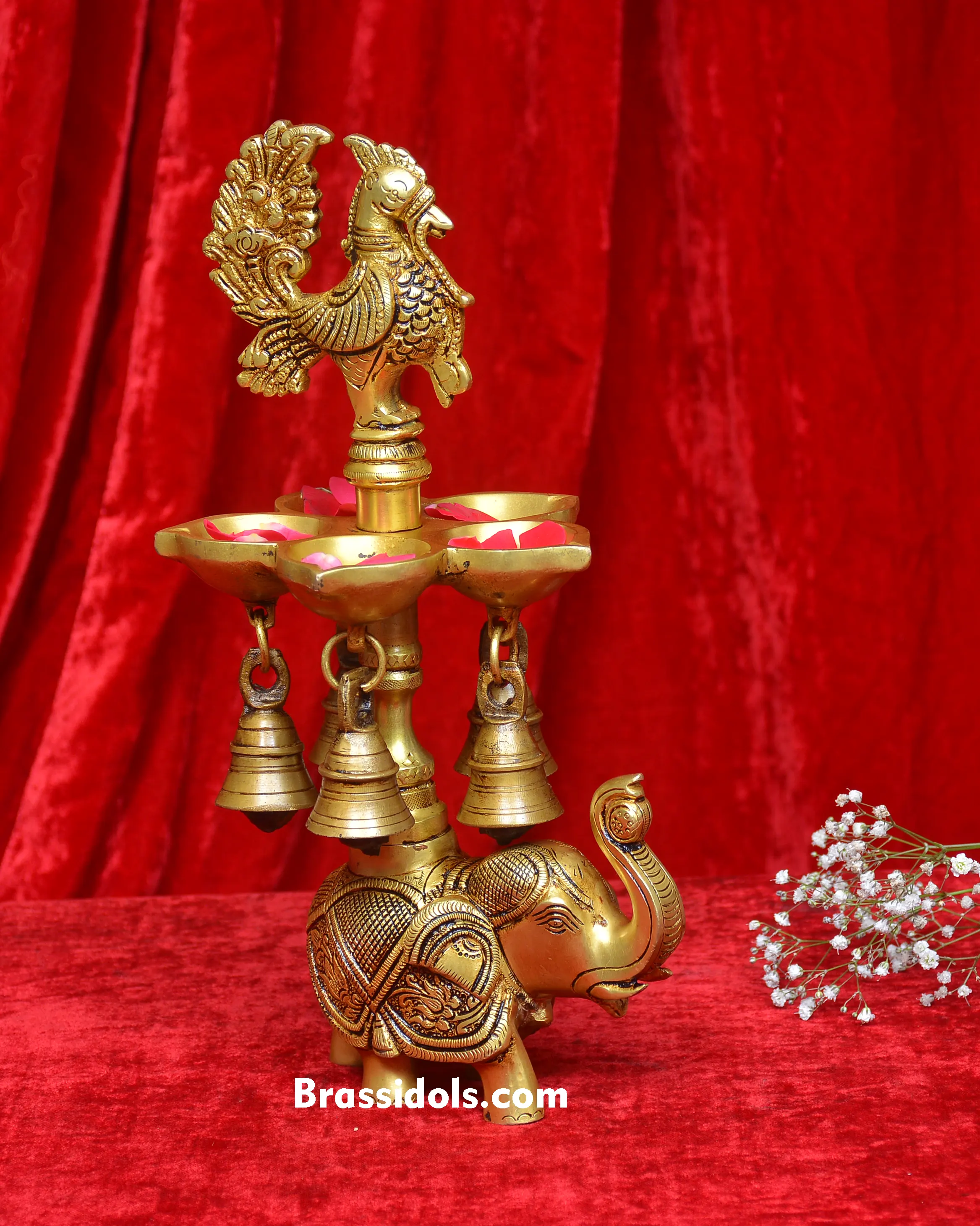 ELEPHANT ANNA LAMP 5 DEEPAK WITH BELLS - secondary