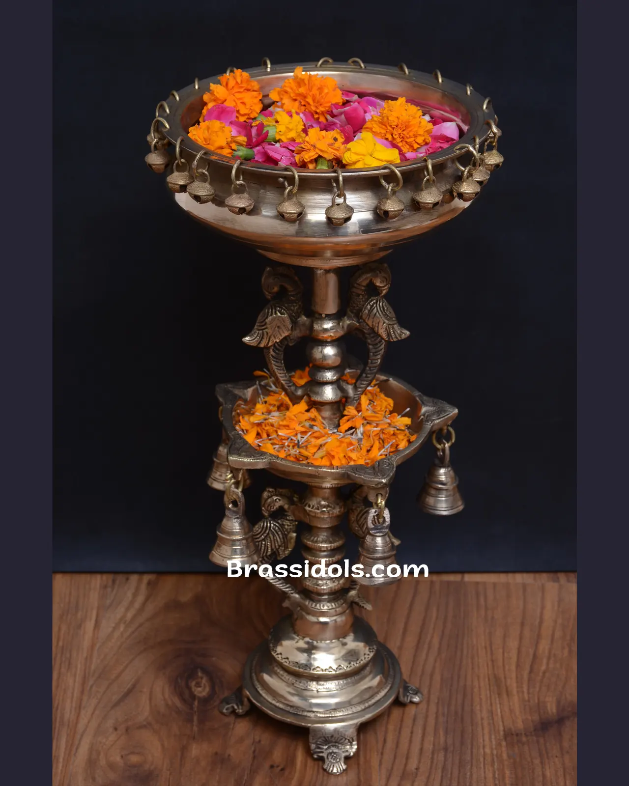 Brass Double Standing Deepak Urli