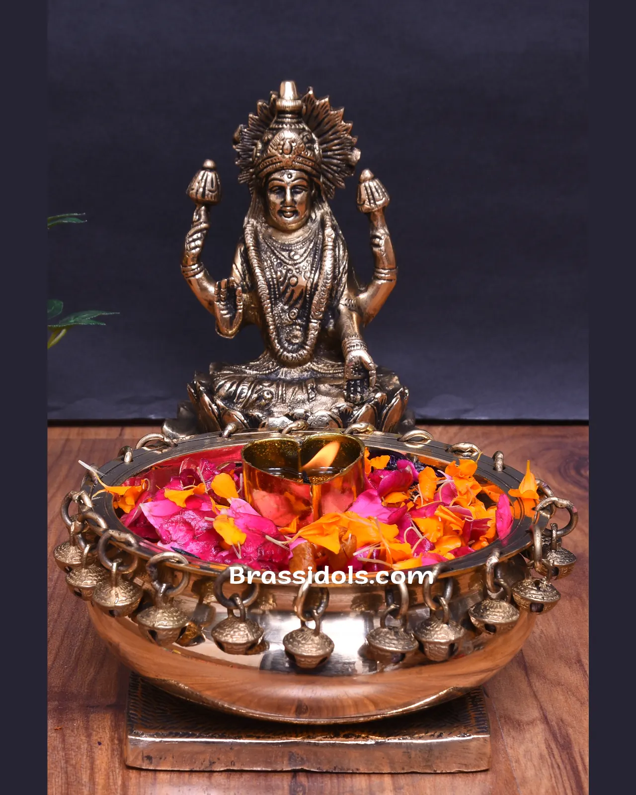 Brass Laxmi with Separate Urli Bowl - secondary