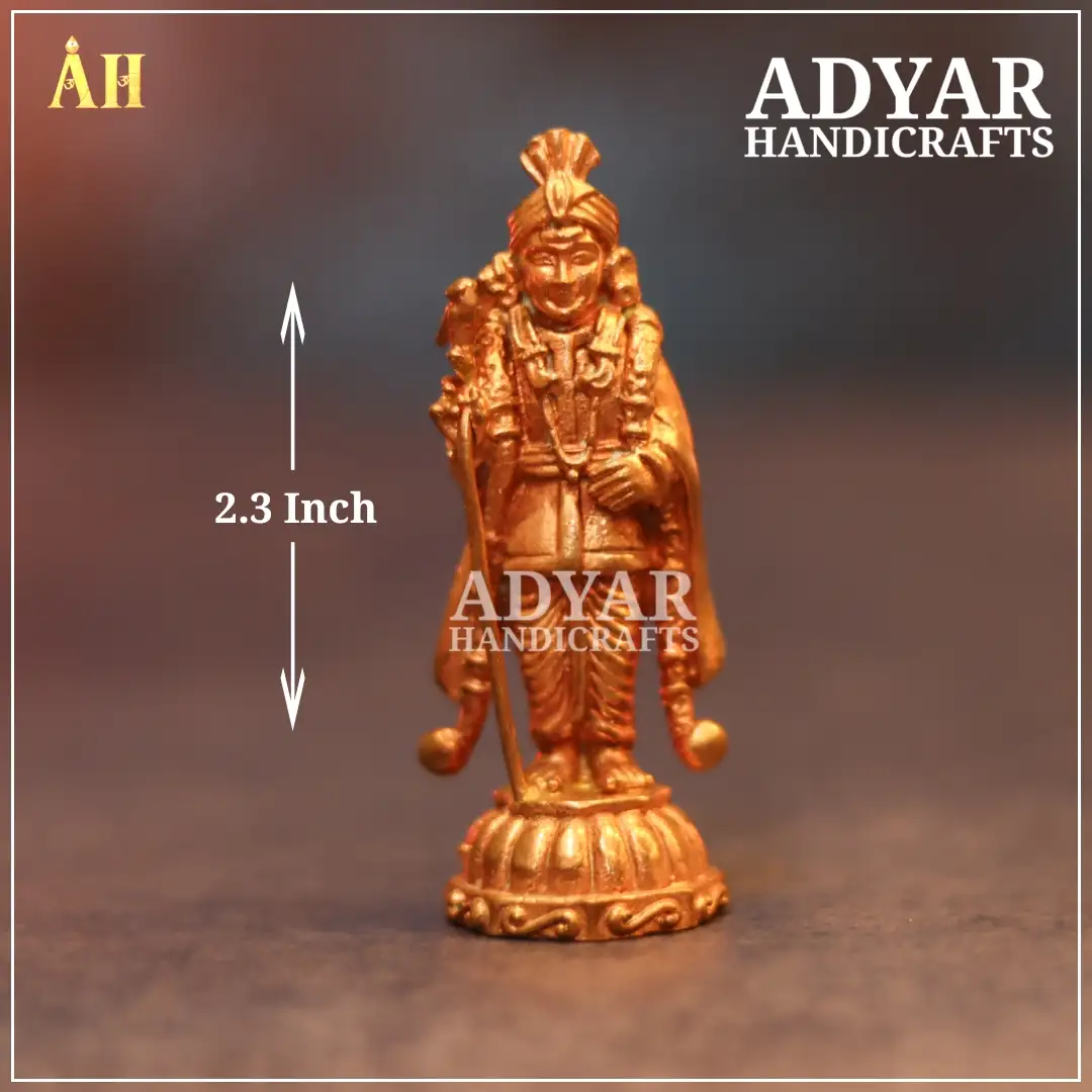 2.3 Inch Raja Alankaram Murugan Panchalogam Idol