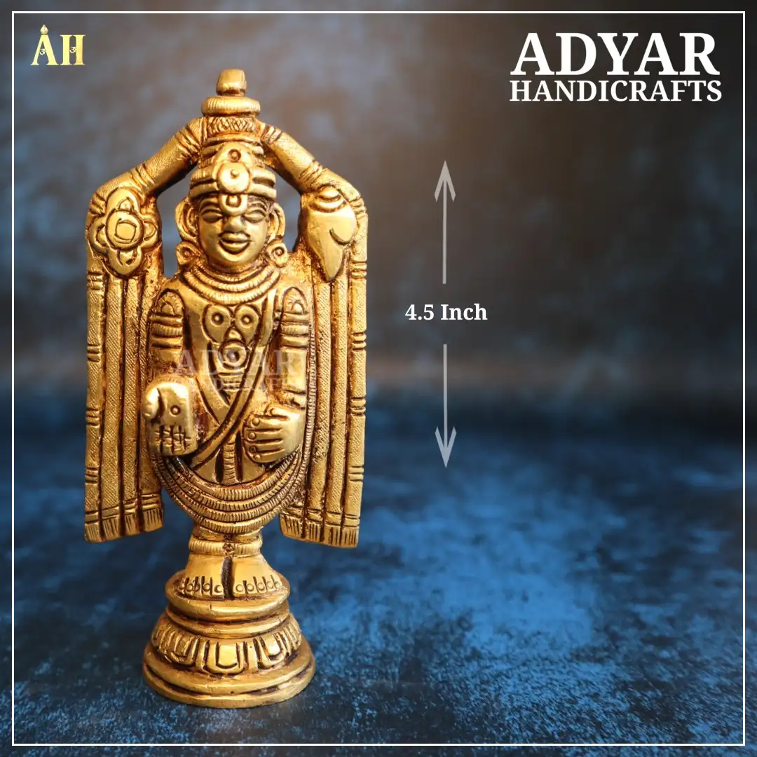 4.5 inch thirupathi Balaji brass idol