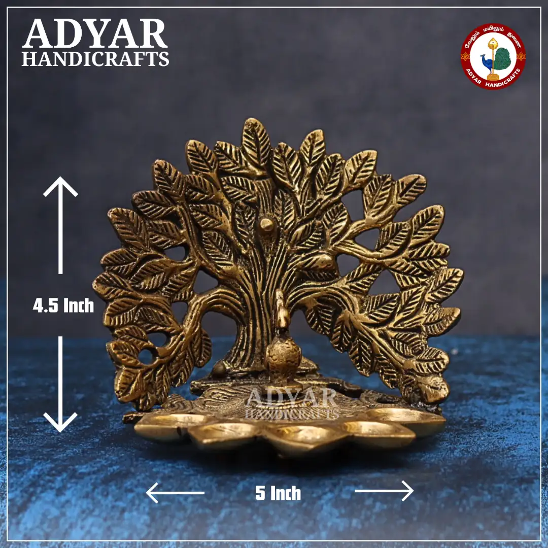 Kalpavirutcham With Peacock Lamp