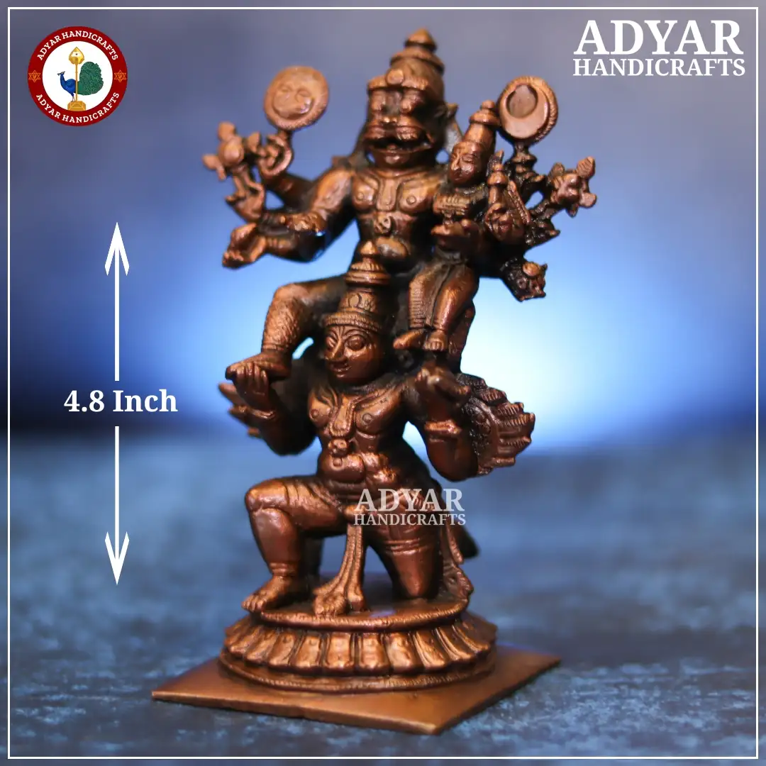 Lakshmi Narasimhar Garudasevai Copper Idol - image 3