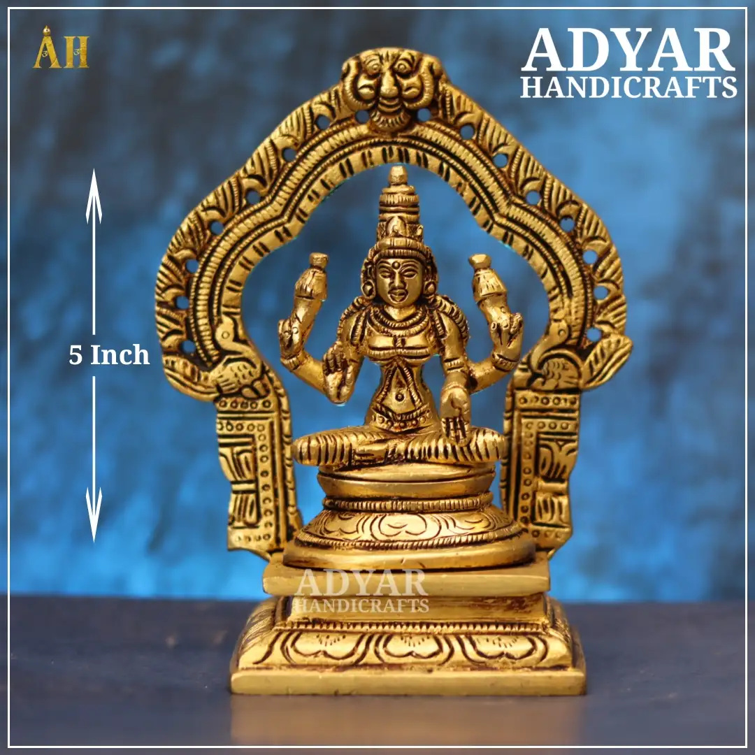 5 Inch Arch Lakshmi Brass Idol
