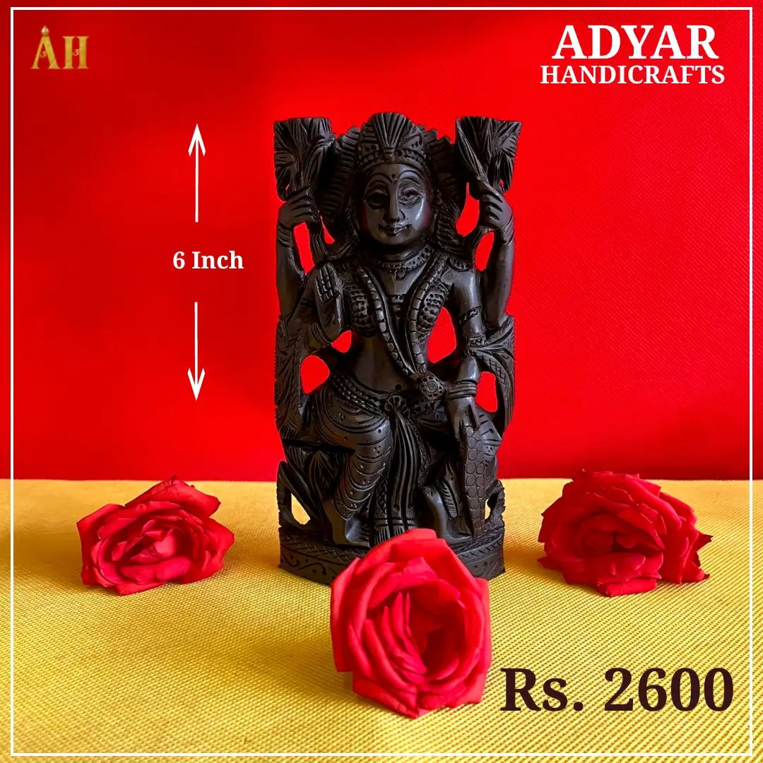 ORIGINAL KARUNGALI WOOD LAKSHMI 6 INCHES