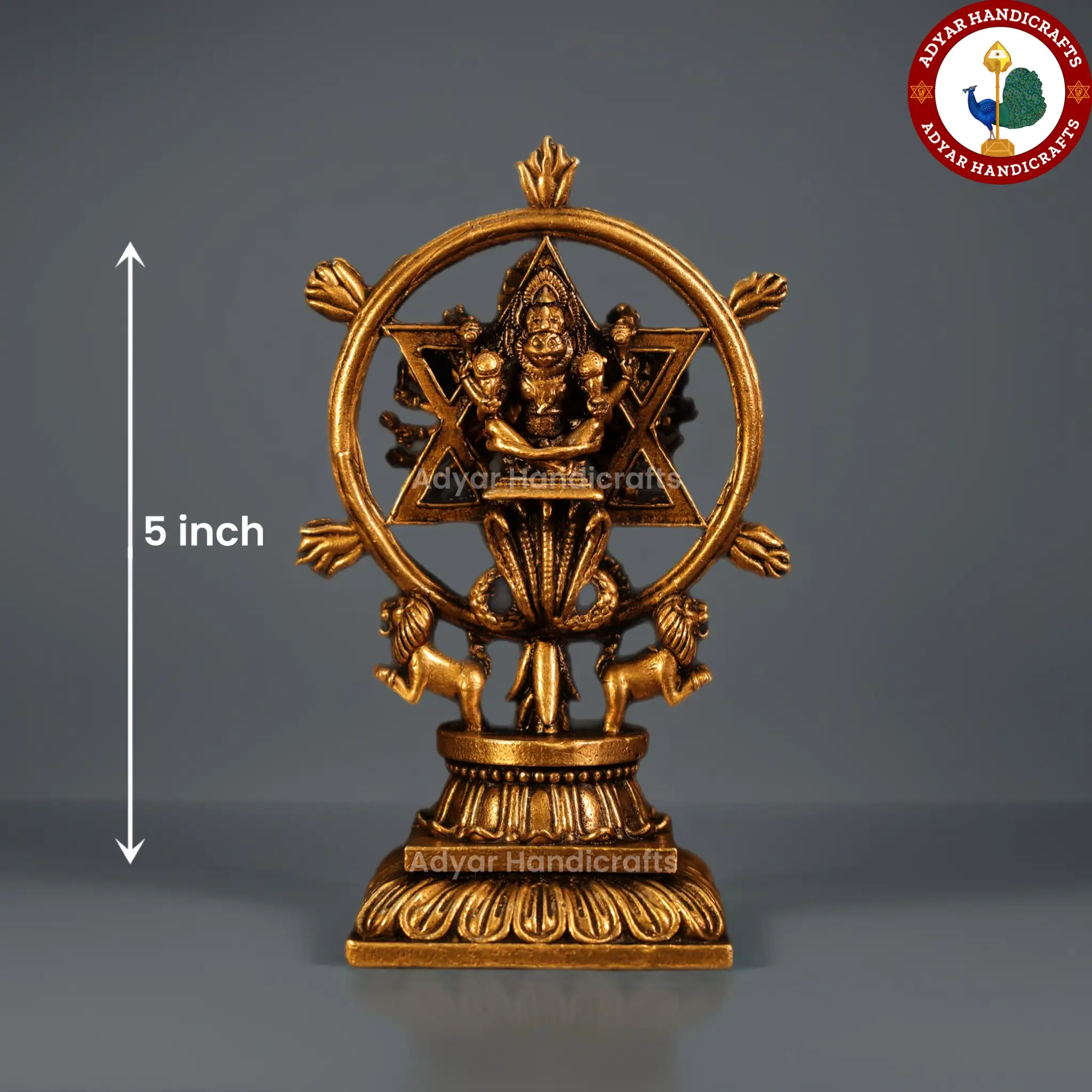 chakrathalwar brass idol - secondary
