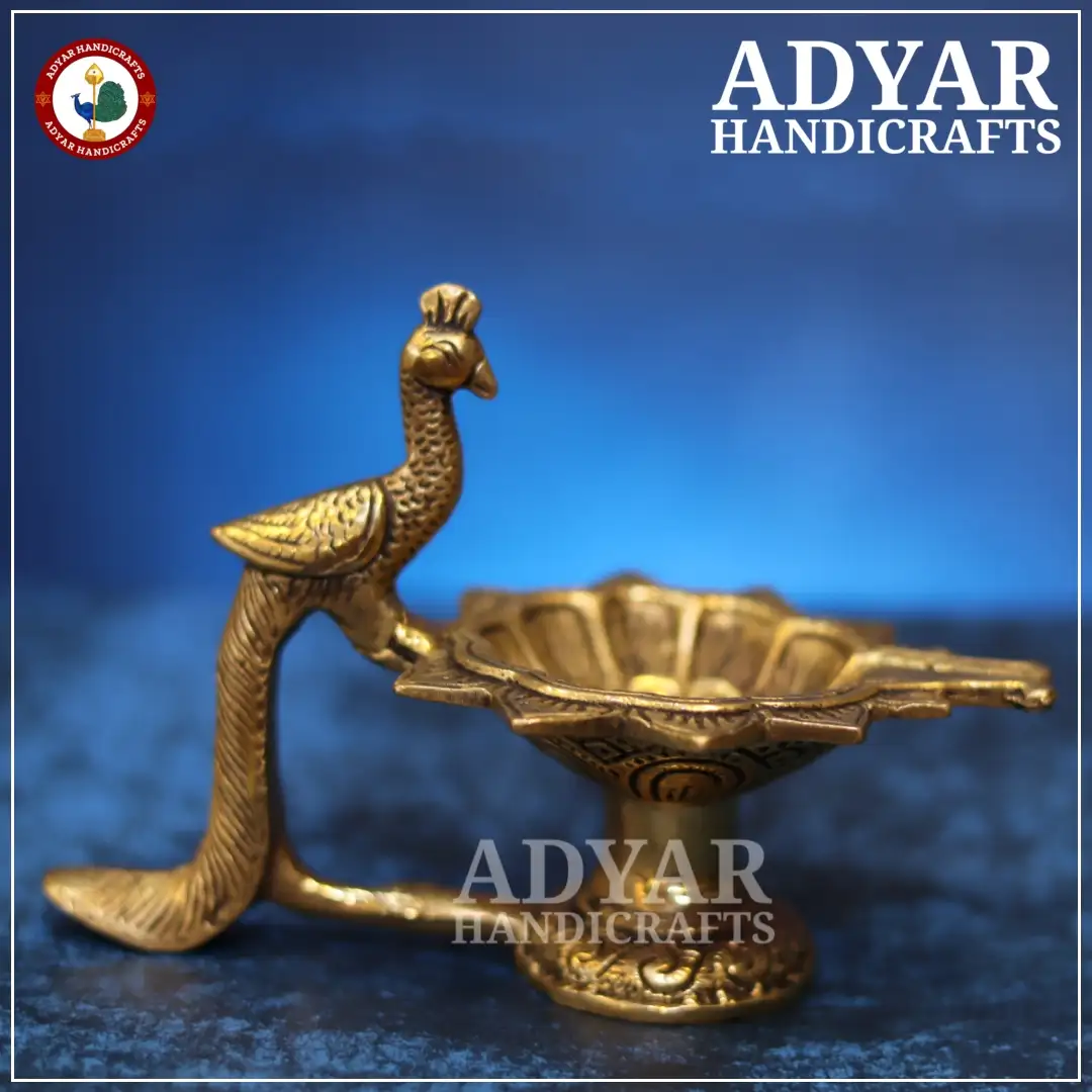 Peacock Diya Set Brass - image 4