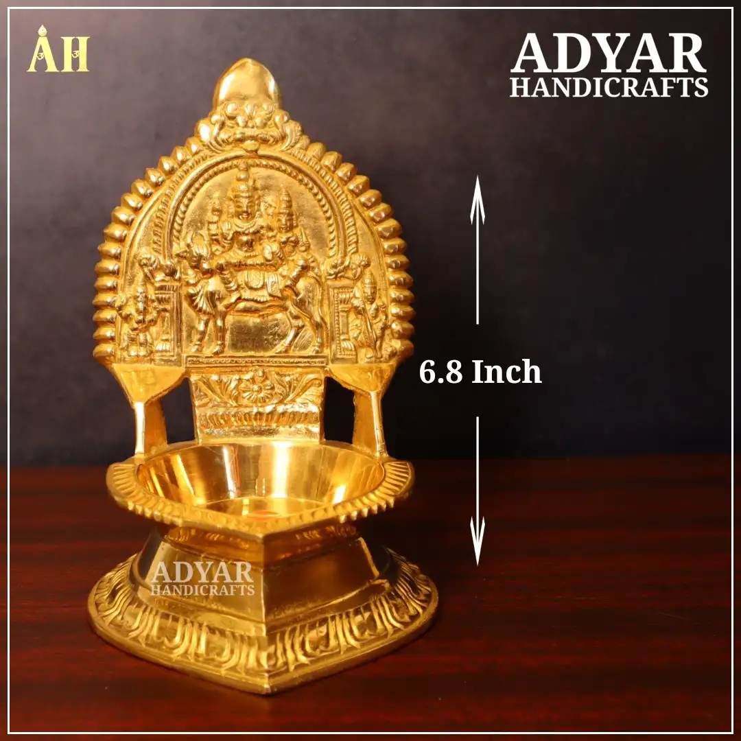 6.8 Inch Brass Pradhosha Sivan Kamakshi Vilakku