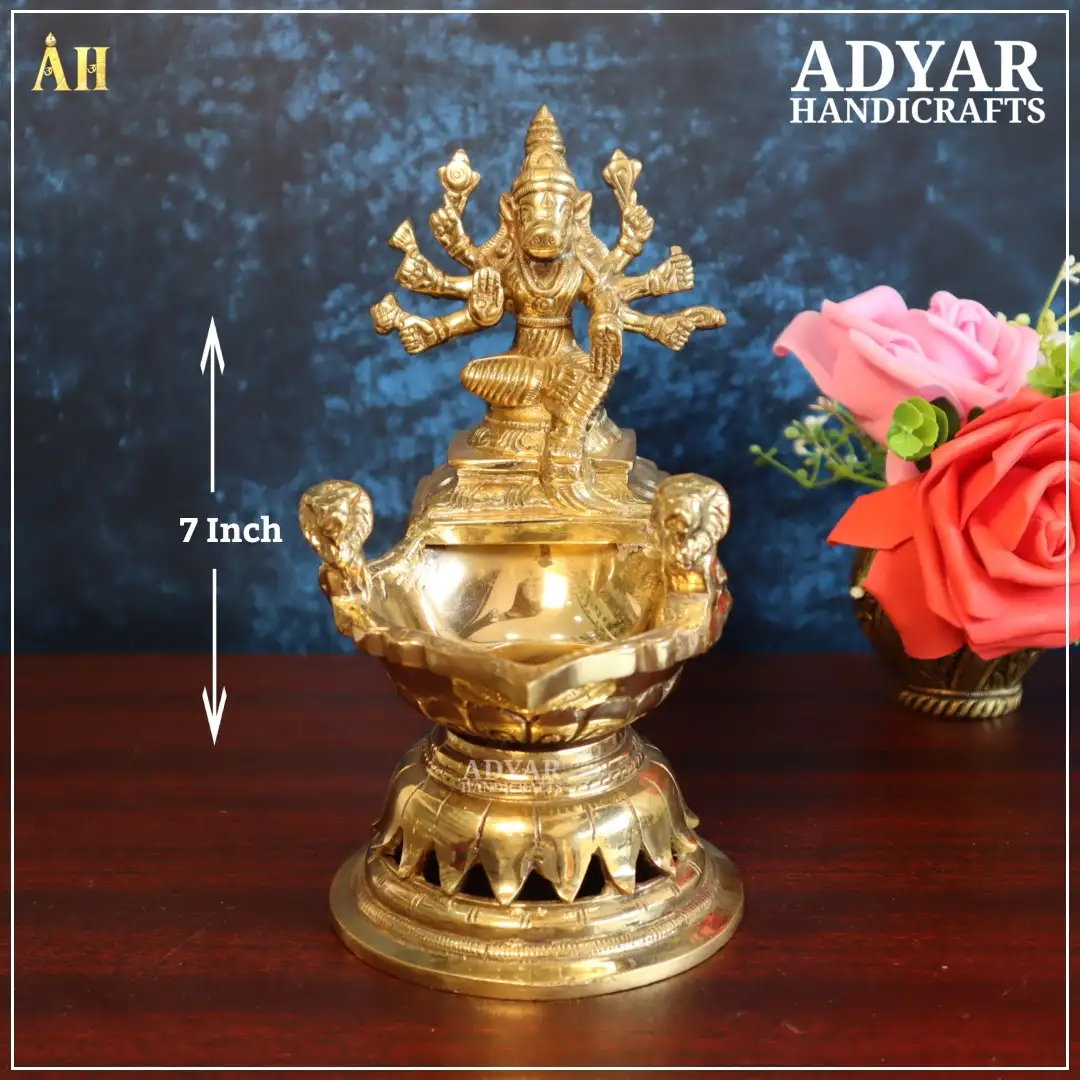 7 Inch Brass Varahi Vilakku