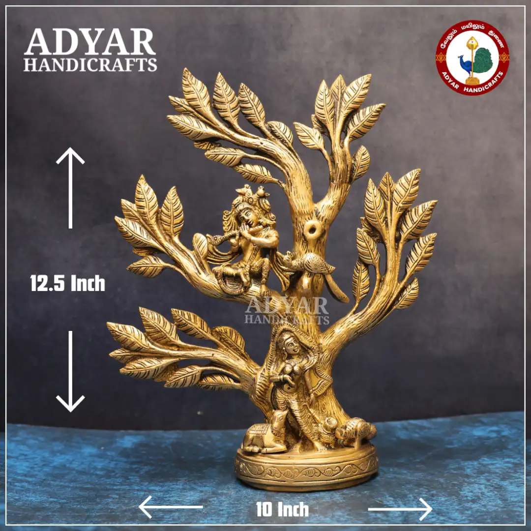 Krishna on a tree with Radha