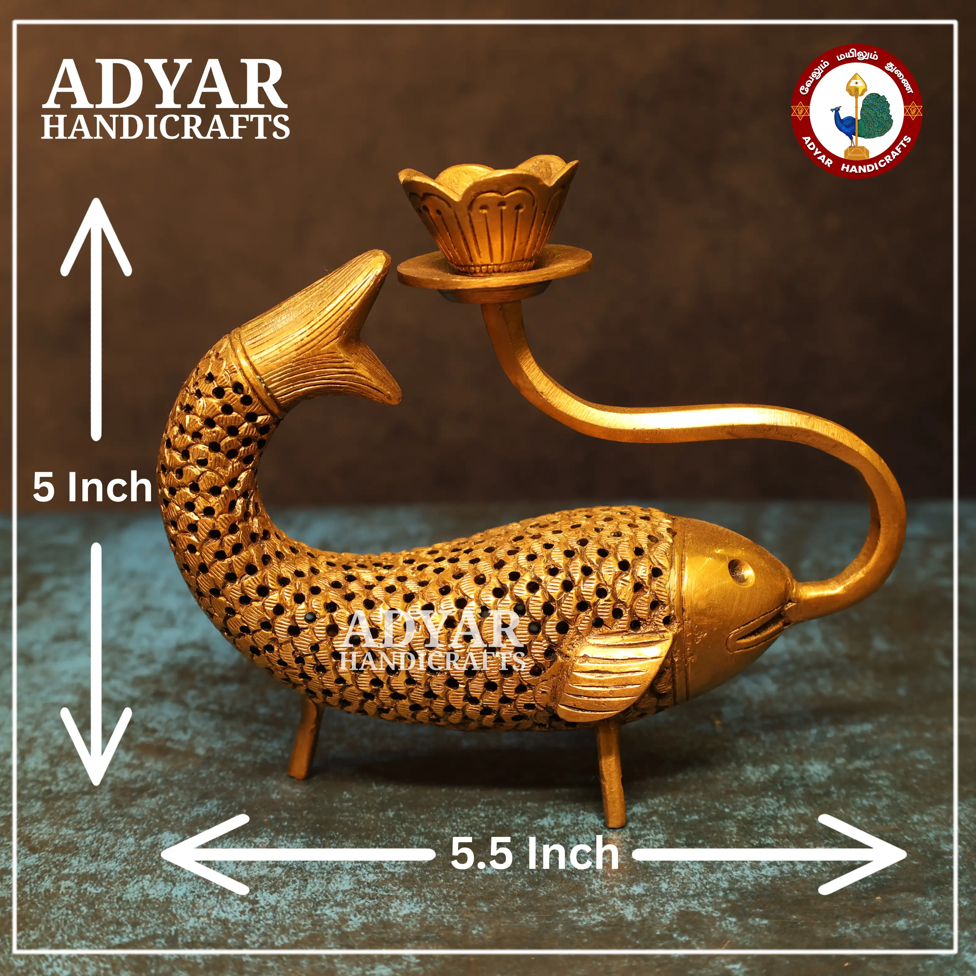 Fish Brass Candle