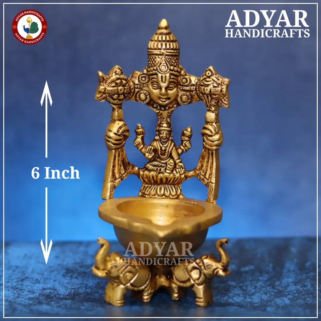 Perumal Lakshmi Vilakku Brass