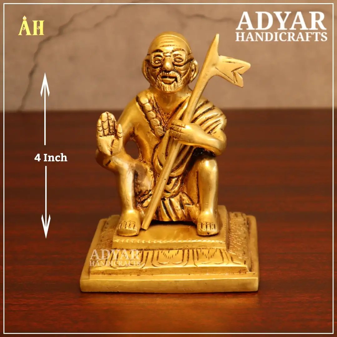 4 Inch Kanchi Maha Periyava Brass Idol