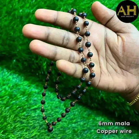 Karungali Malai With Copper Wire-6mm