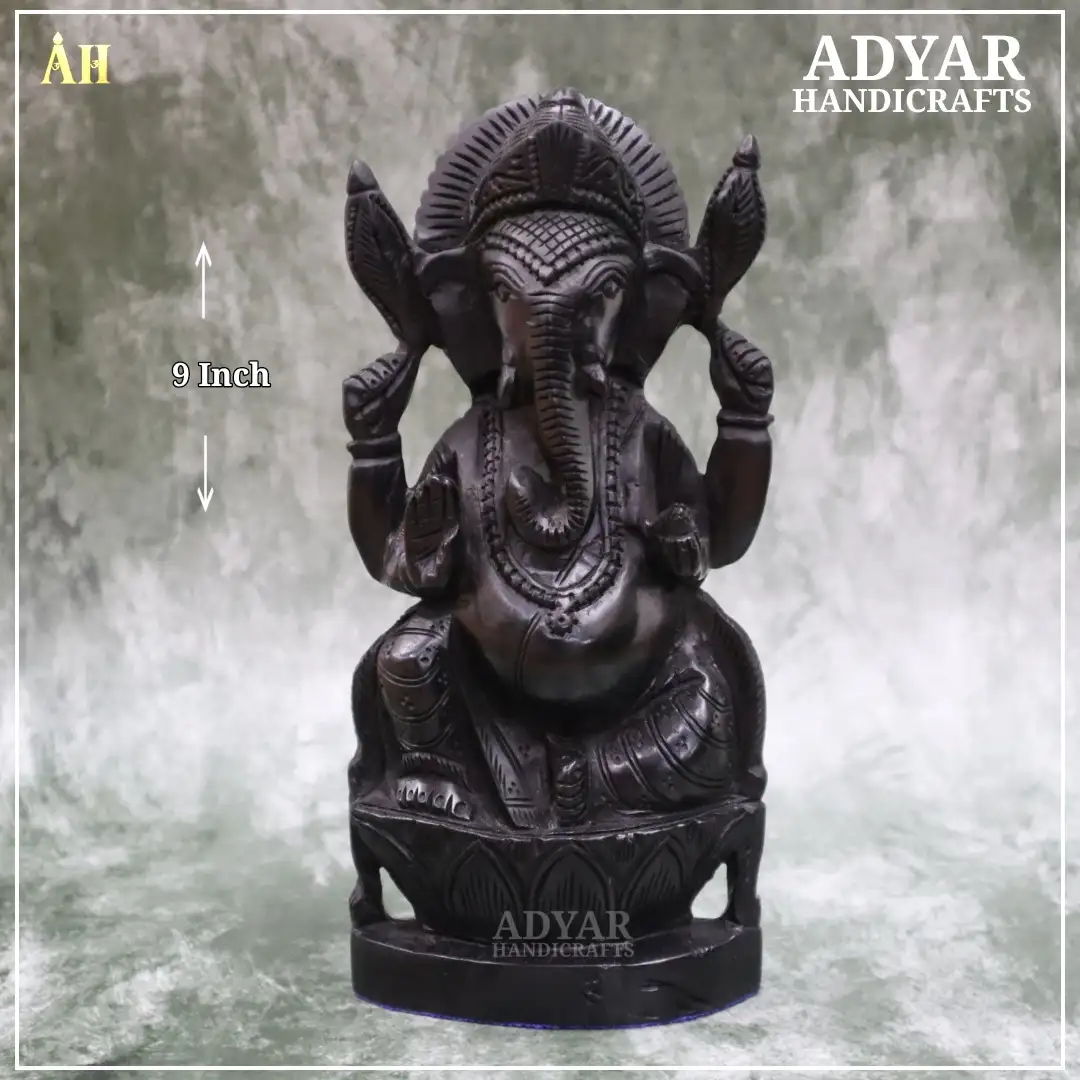ORIGINAL KARUNGALI WOOD VINAYAGAR 9 INCH