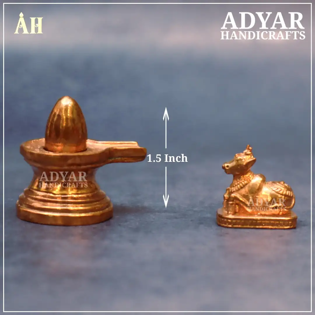 1.5 Inch Shivalingam Nandi panchalogam Idol
