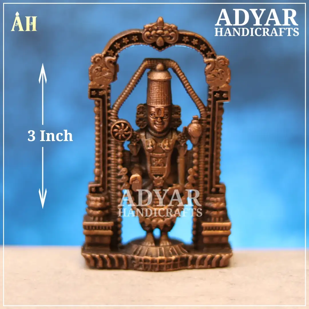 3 Inch Tirupathi Balaji Copper Idol