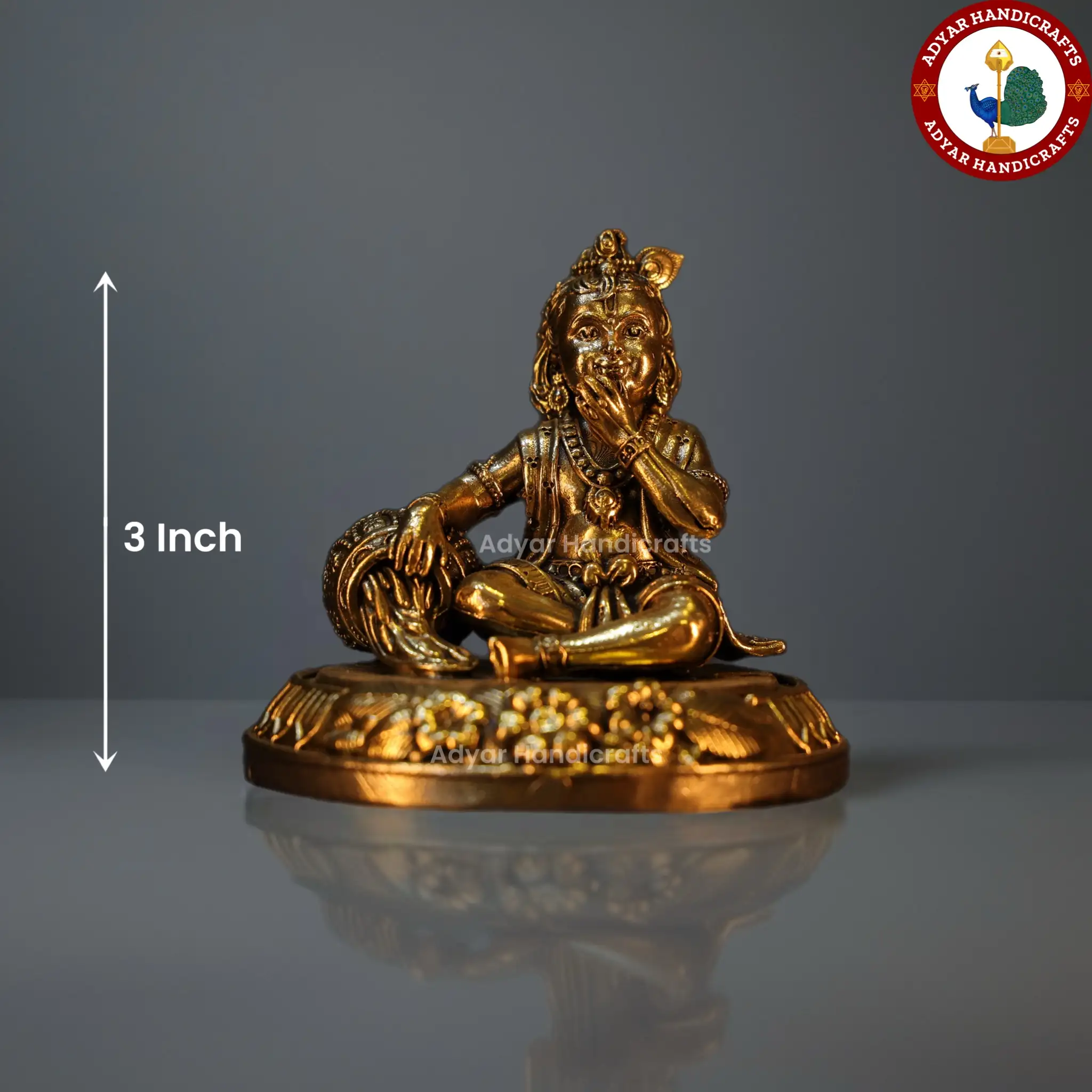 butter krishna brass idol light weight