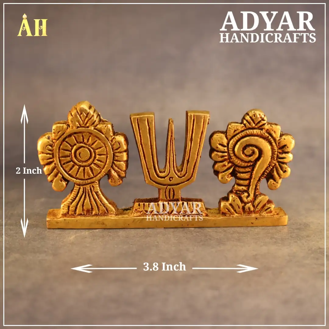 2 Inch Balaji Sangu Chakra Namam Brass Idol