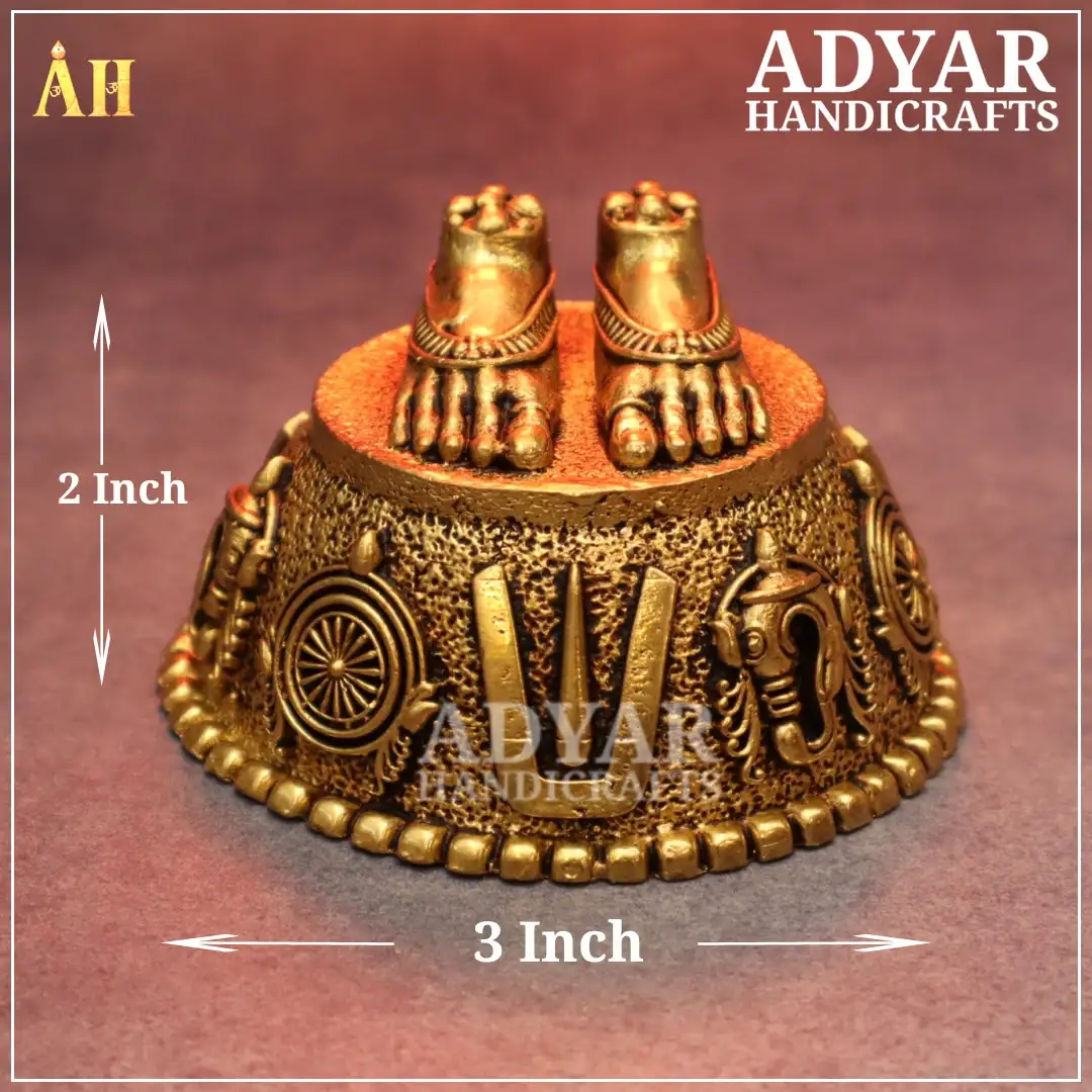 2 Inch Fine Finish Perumal Paadham Brass