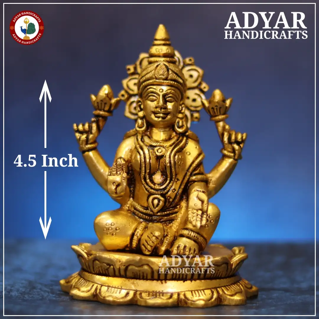 Lakshmi On Lotus Brass Idol