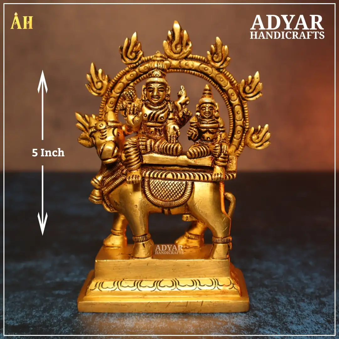 Pradhosha Shivan Parvati Brass Statue
