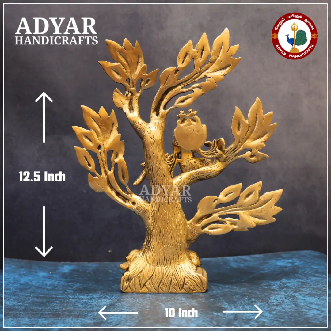 Krishna on a tree with Radha - secondary