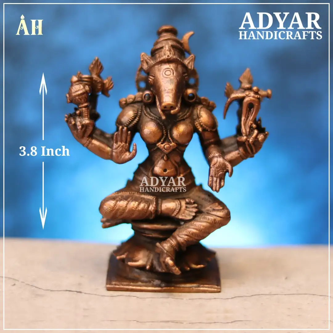 Varahi Amman Copper Idol – 8 Hands Goddess Statue