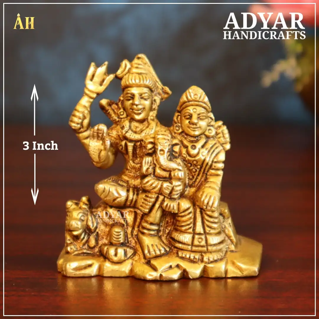 3 Inch Shivan Family Brass Idol