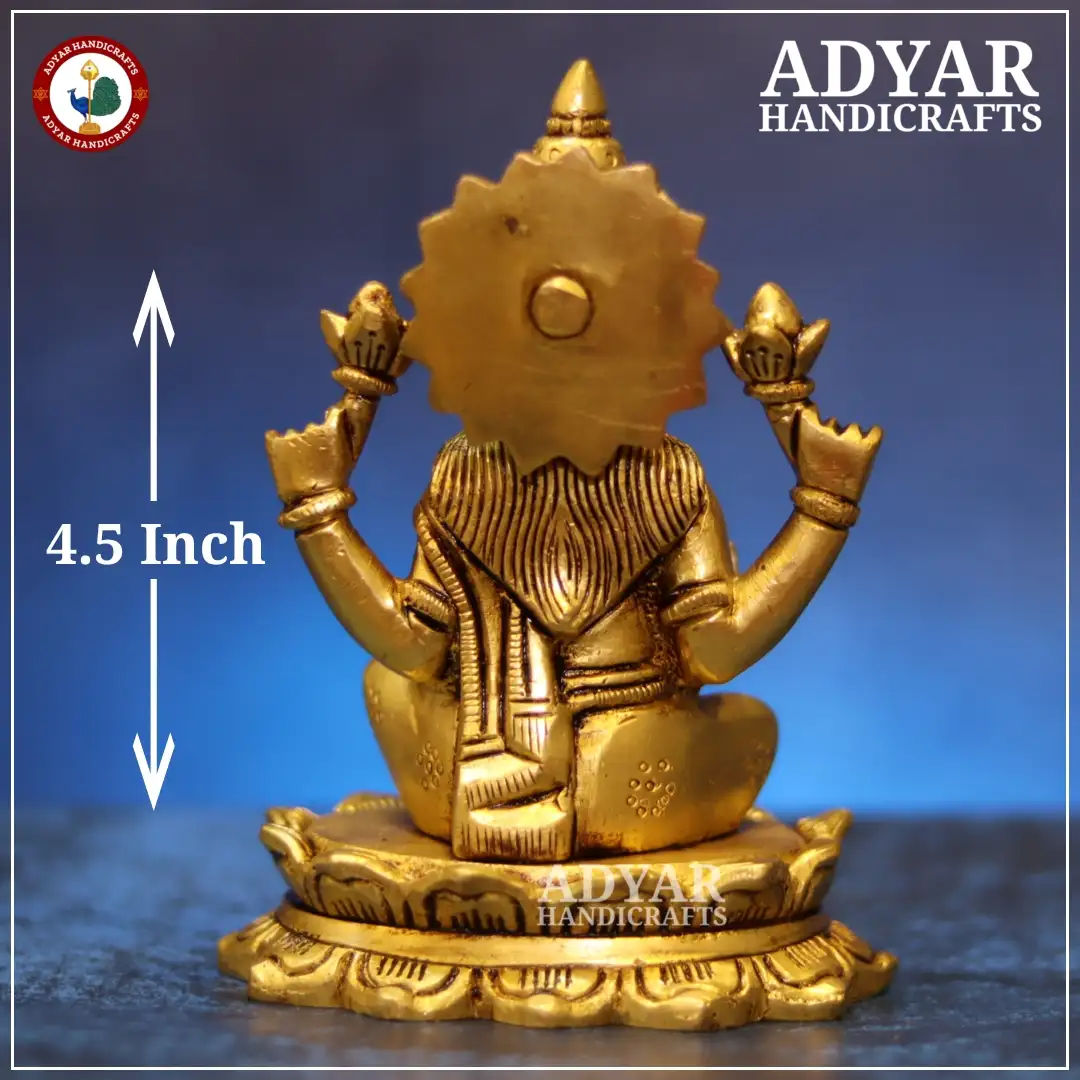 Lakshmi On Lotus Brass Idol - secondary