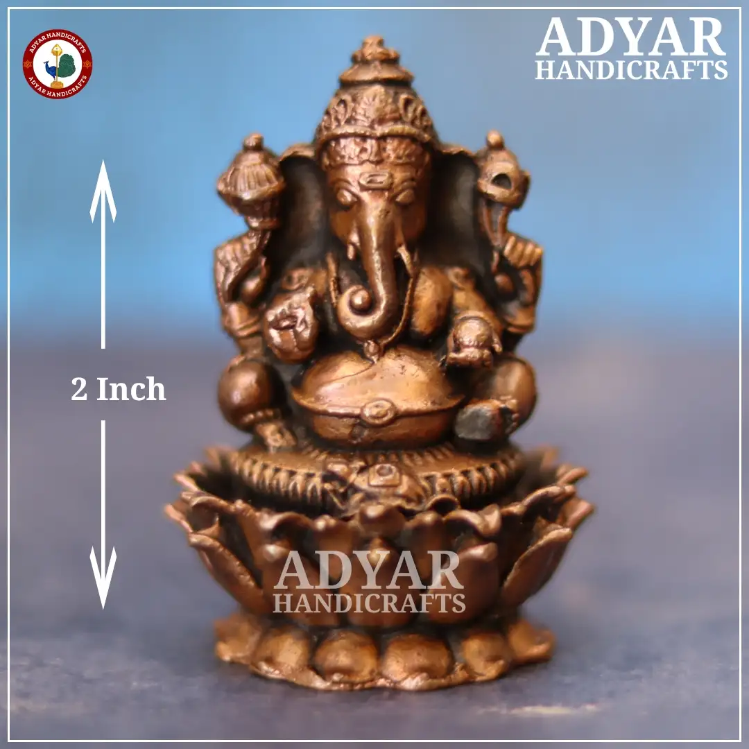Lotus Vinayagar Copper Idol
