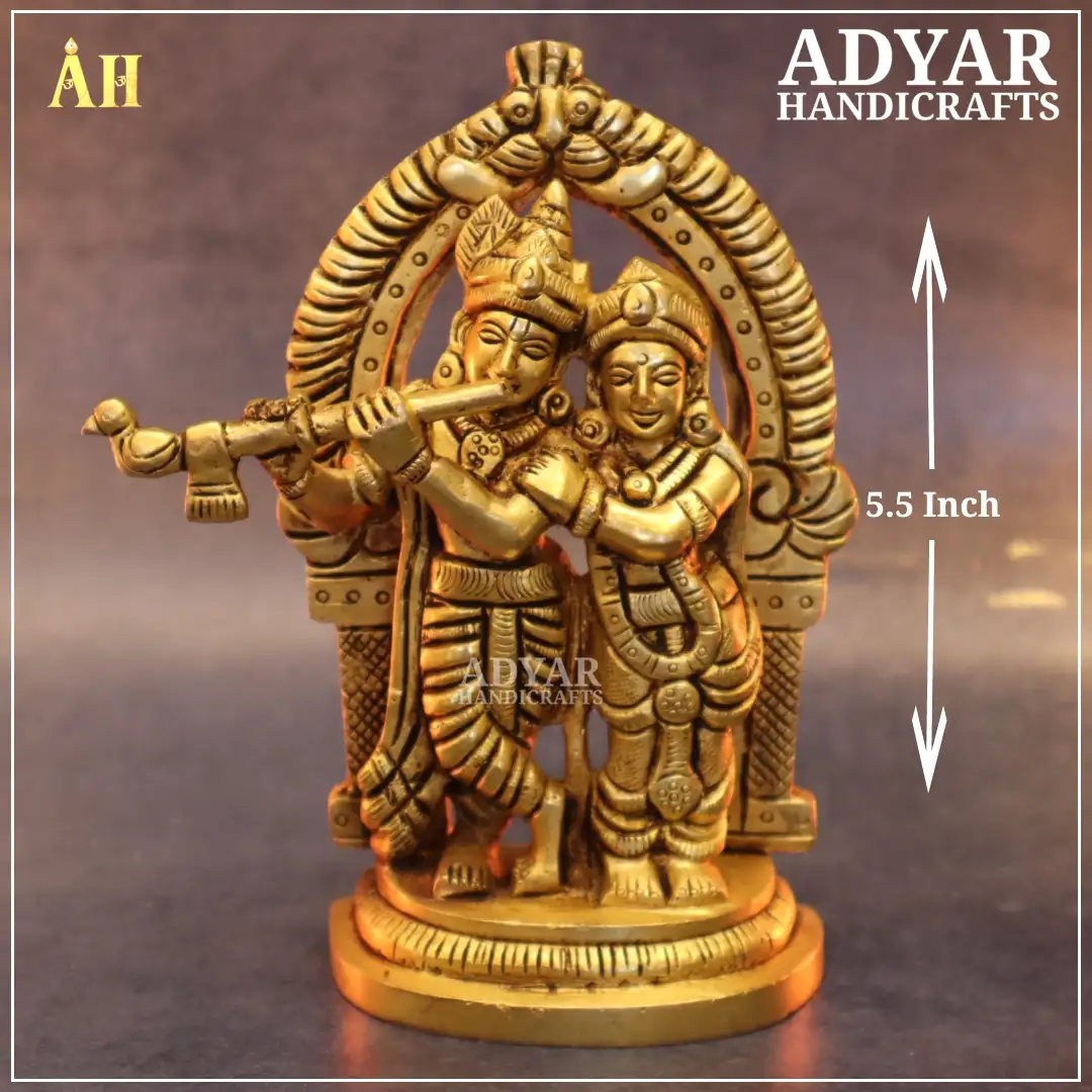 5.5 Inch Radhe Krishna Brass Statue