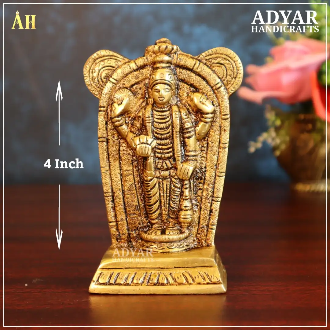 4 Inch Guruvayurappan Brass Idol