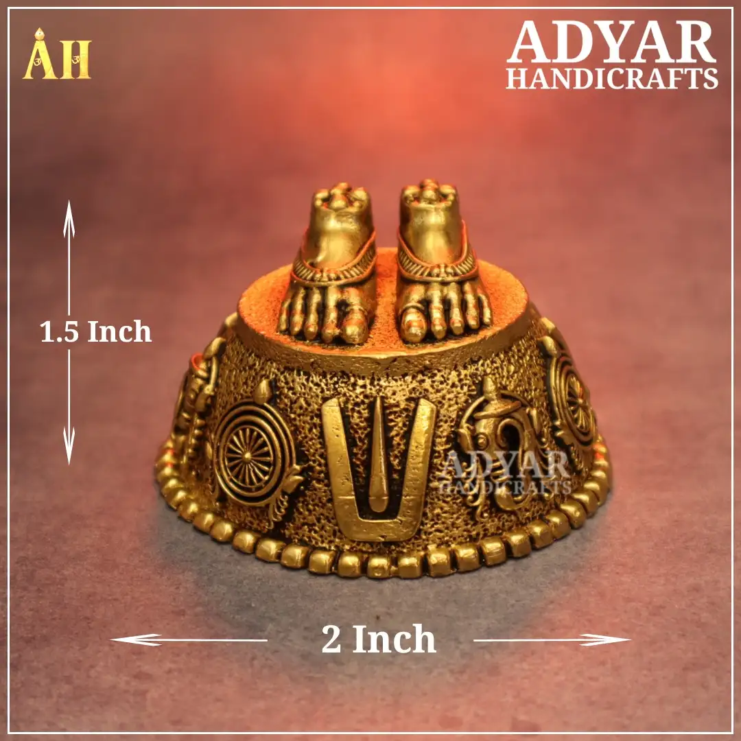 1.5 Inch Fine Finish Perumal Paadham Brass