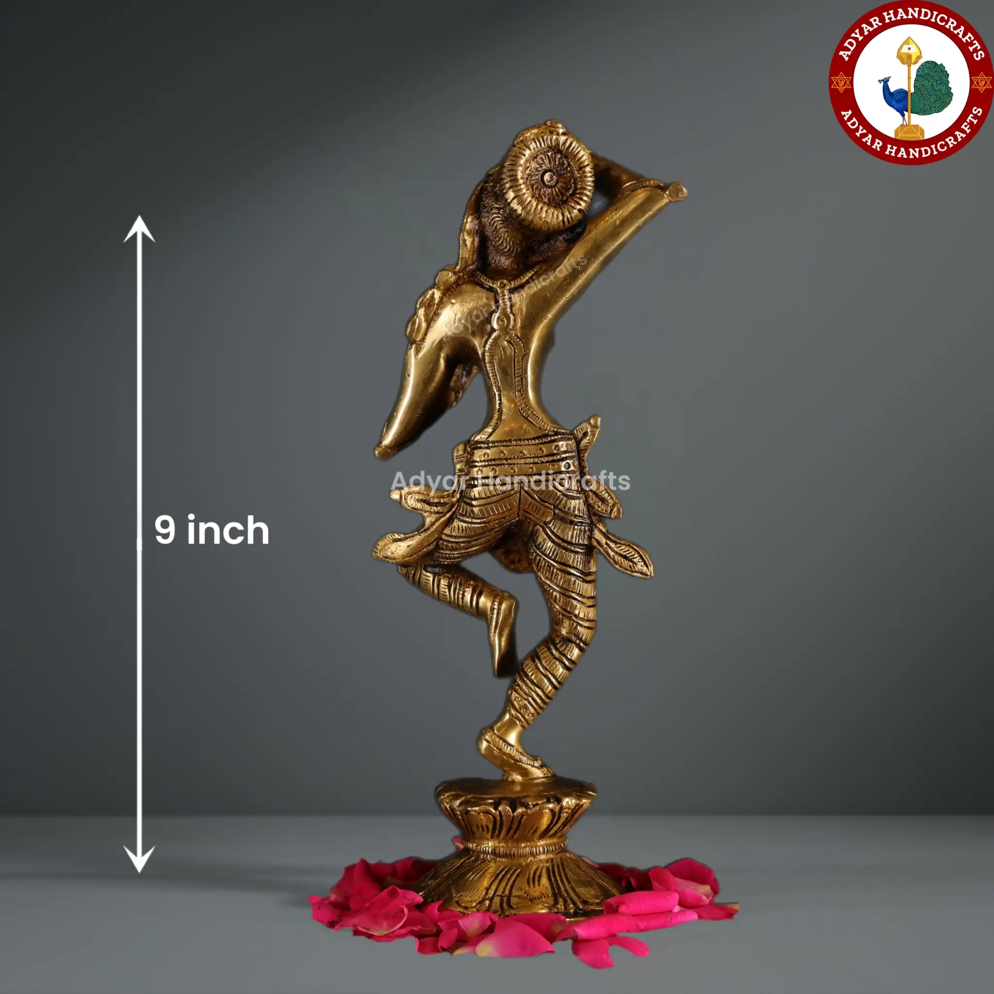 Brass Lady Looking Mirror Statue - image 4