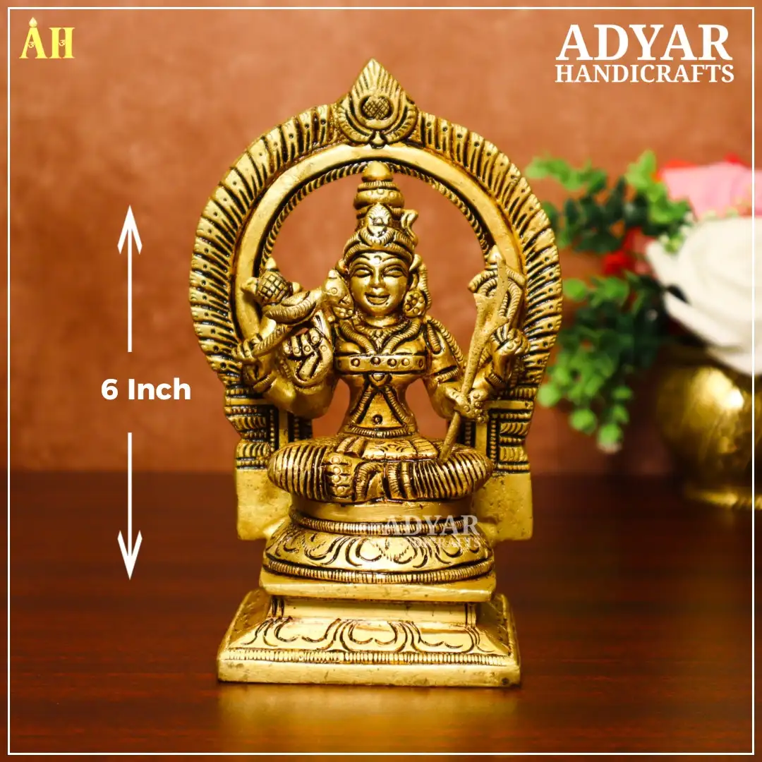 6 Inch Kanchi Kamakshi Amman Brass Idol