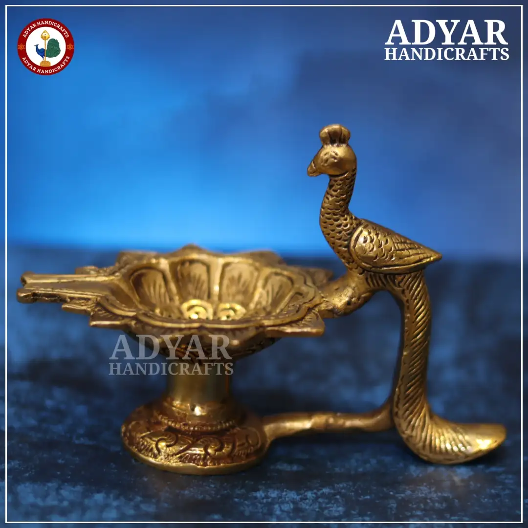 Peacock Diya Set Brass - image 3
