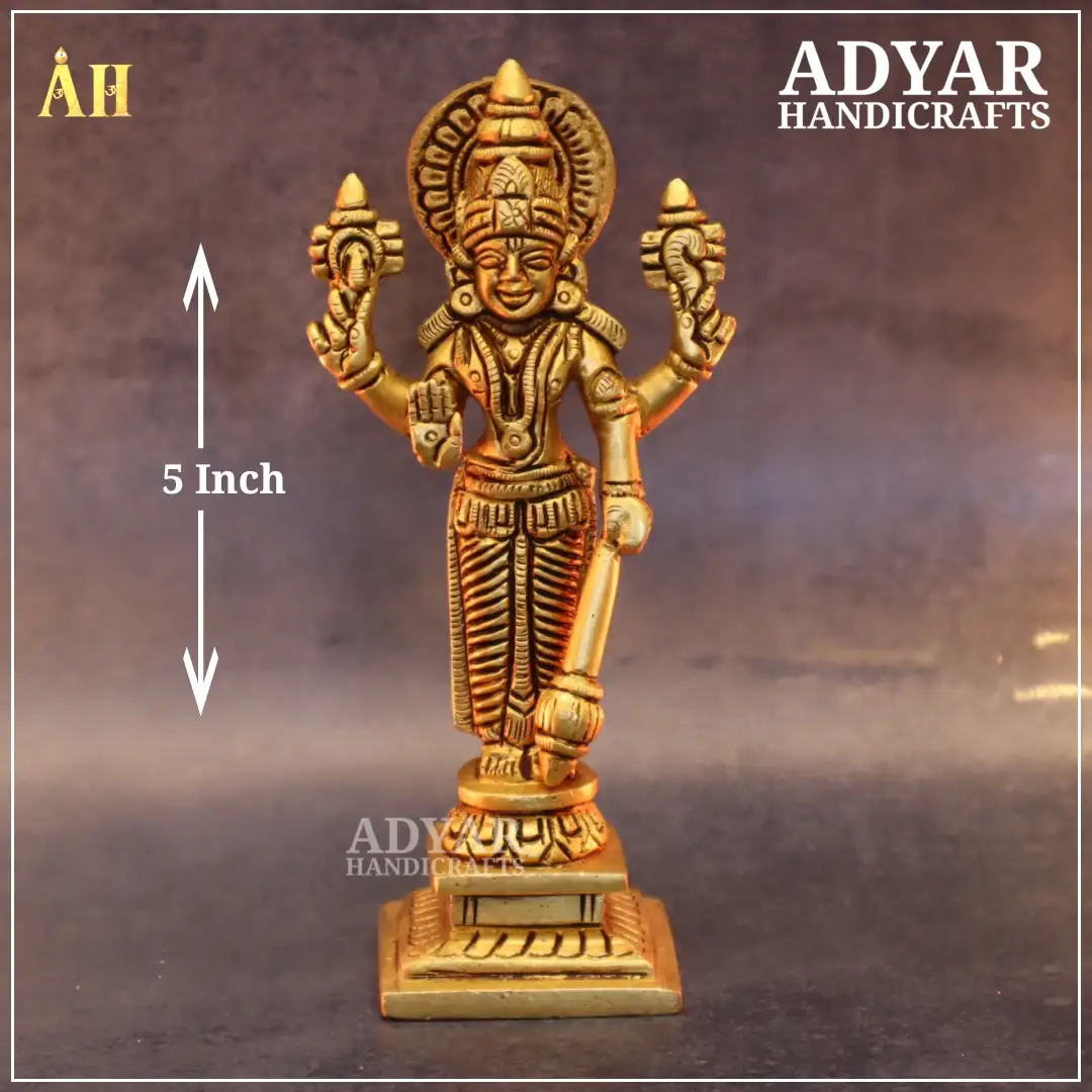 5 Inch Brass Sathyanarayana Swami Idol