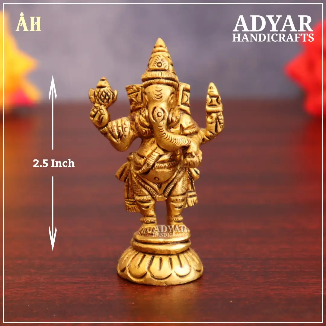 2.5 Inch anciently Standing Ganesha idol