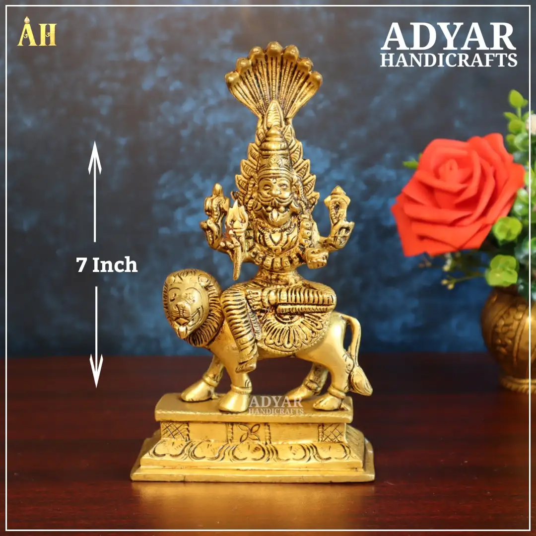 7 Inch Pratyangira  Devi Brass Idol