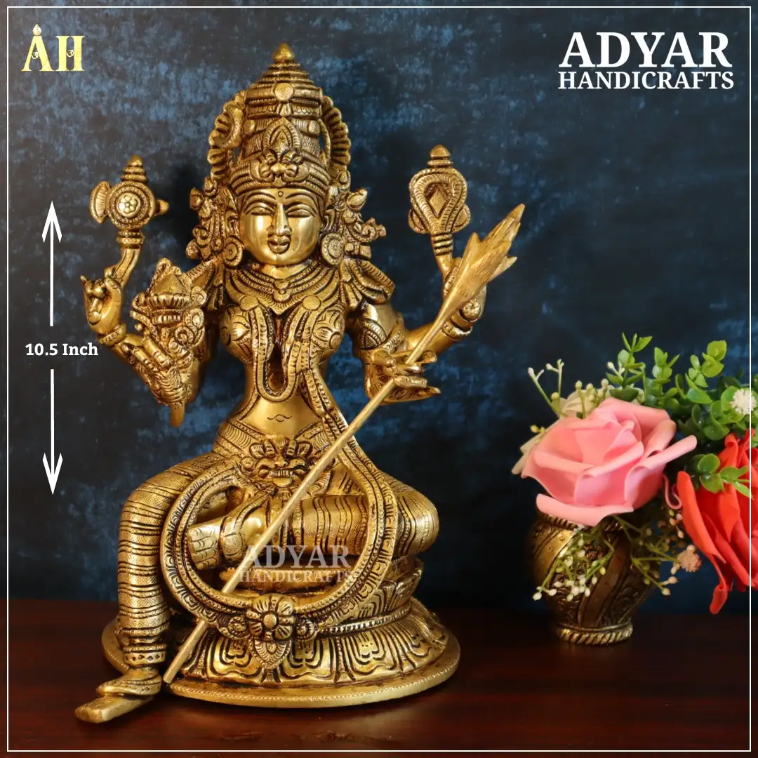 10.5 Inch Rajarajeshwari Brass Statue
